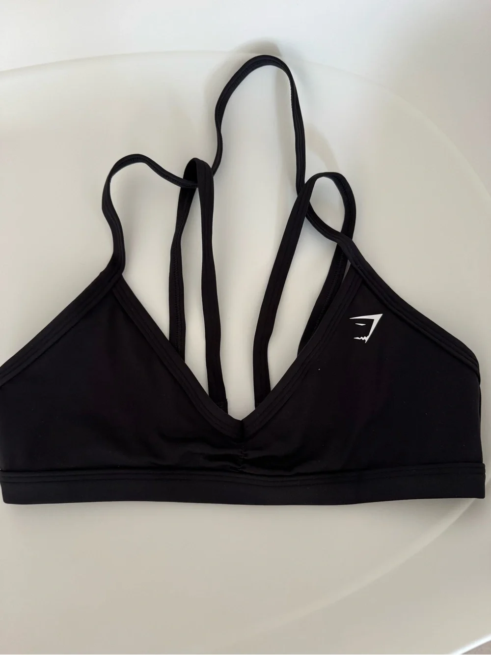 Gymshark Black Strappy V-Neck Sports Bra